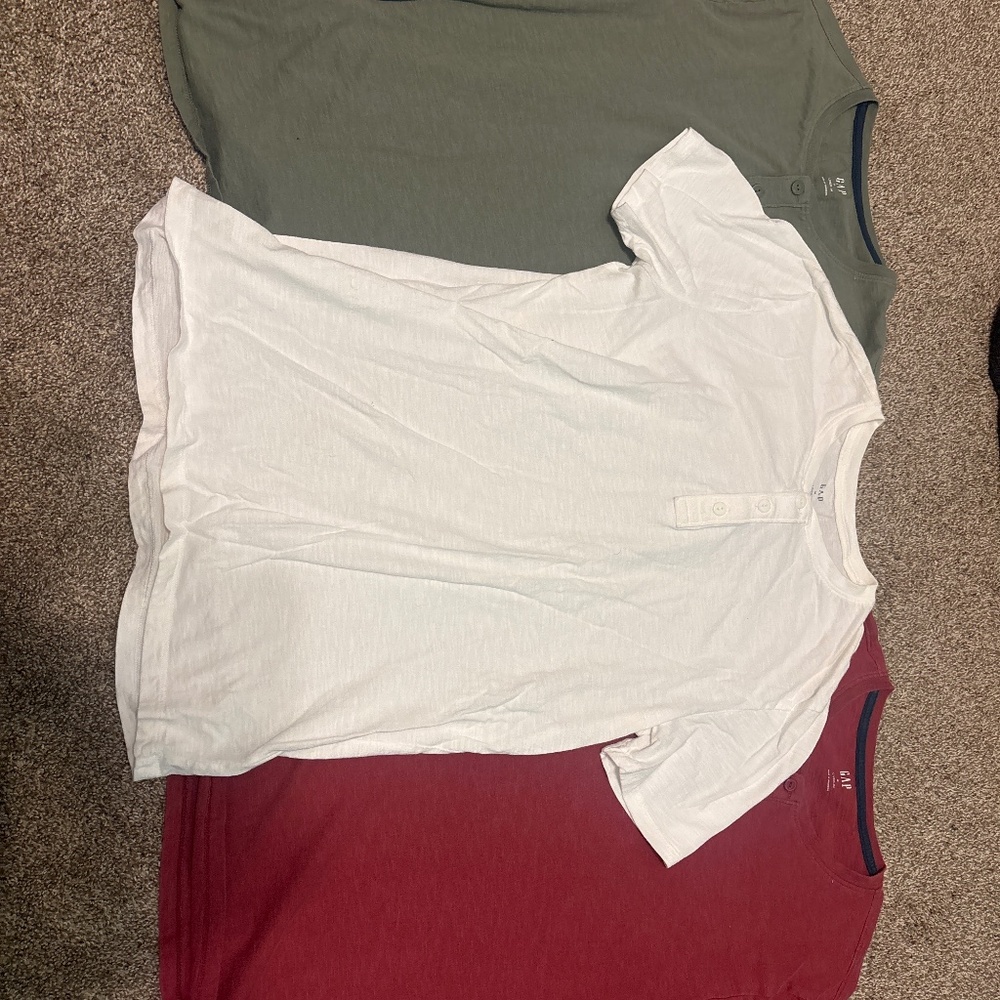 3-pack Gap lived-in relaxed Henley t-shirt men’s size M